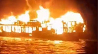 Houseboat fire in Tanguar Haor: 12 tourists rescued unharmed