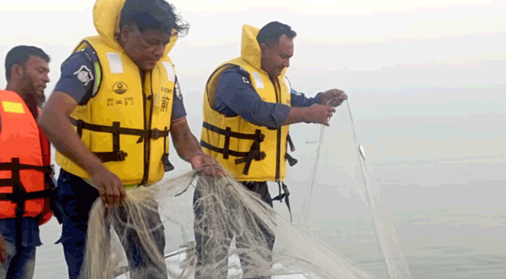 চাঁদপুরের মেঘনায় ৭১ কেজি জাটকাসহ ১৭ জেলে আটক