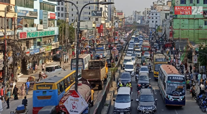 রাজধানীর সড়কে বেড়েছে যানবাহনের জট