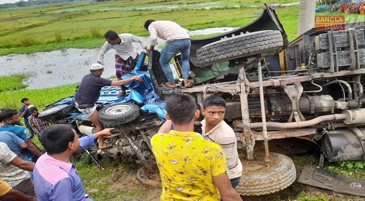 জৈন্তাপুরে ট্রাক-পিকআপ ভ্যানের সংঘর্ষে নিহত ২