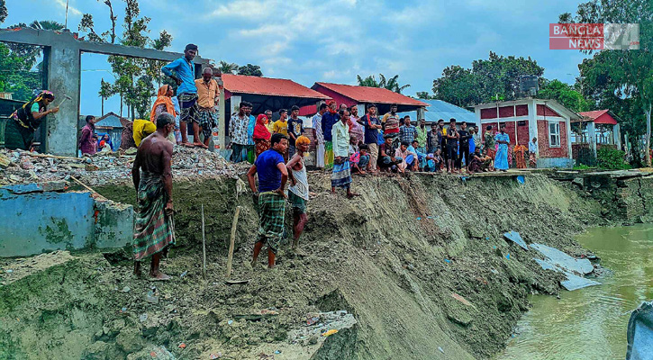 গাইবান্ধায় ভাঙনে দিশেহারা নদীপারের মানুষ