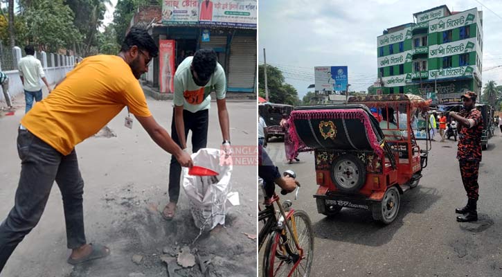 সিরাজগঞ্জে শহর পরিচ্ছন্নতায় শিক্ষার্থীরা, ট্রাফিকের দায়িত্বে ফায়ার সার্ভিস