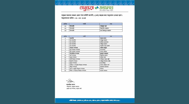 বসুন্ধরা শুভসংঘের বরগুনা জেলা কমিটি গঠন