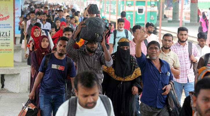 ঈদের ছুটিতে ঢাকা ছেড়েছেন ১ কোটি ৭ লাখ সিমধারী, ফিরেছেন ৪৪ লাখ