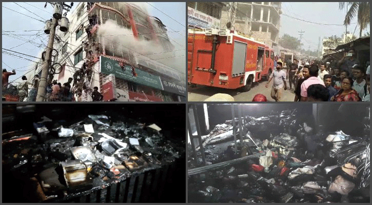 বাগেরহাটে বাণিজ্যিক ভবনে আগুন, নারীর মৃত্যু, আহত ৪৪