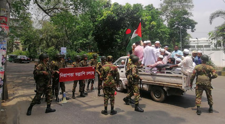 কাকরাইলে সতর্ক অবস্থানে সেনাবাহিনী