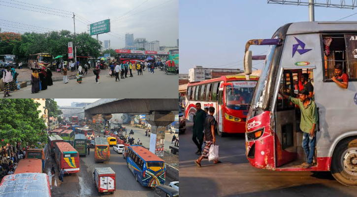 মহাখালী বাস টার্মিনালে ঢাকাফেরত যাত্রীর চাপ