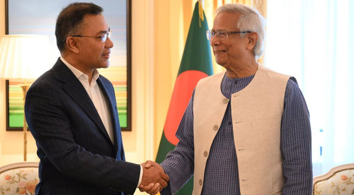 দেড় ঘণ্টা বৈঠক করলেন ড. ইউনূস-তারেক রহমান