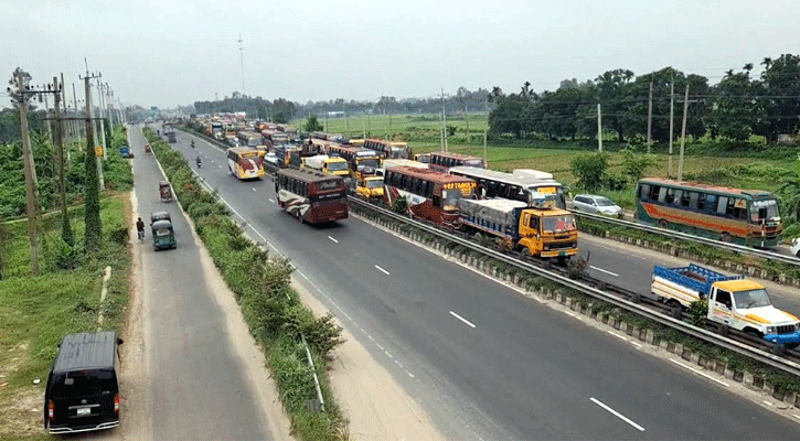 ঢাকা-টাঙ্গাইল-যমুনা সেতু মহাসড়কে ১৫ কিমি যানজট