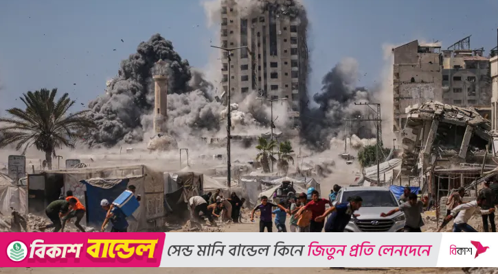 গাজায় সকাল থেকে ইসরায়েলি হামলায় নিহত ৬২