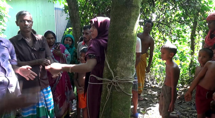 তরুণীকে গাছে বেঁধে নির্যাতন, গ্রেপ্তার ৩