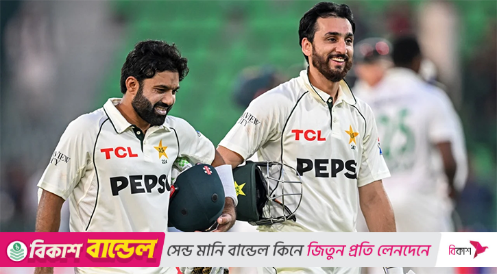ইমাম-মাসুদের শতরানের জুটির পর রিজওয়ান-সালমানে পাকিস্তানের প্রতিরোধ
